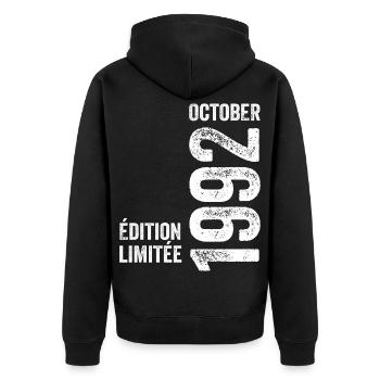 Légendes Octobre 1992 Millésime Octobre 1992 Rétro - Veste à capuche bio Premium Unisexe - noir - Dos - Nico (187cm)