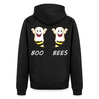 Boo Bees Halloween Couple - Unisex Premium Organic Zip Hoodie - black - Back - Nico (187cm)