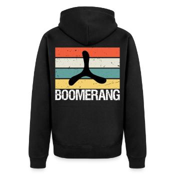 Boomerang Vintage Rétro Cadeau - Veste à capuche bio Premium Unisexe - noir - Dos - Nico (187cm)