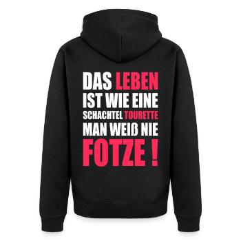 La vie est comme le dit Gilles de la Tourette - Veste à capuche bio Premium Unisexe - noir - Dos - Nico (187cm)