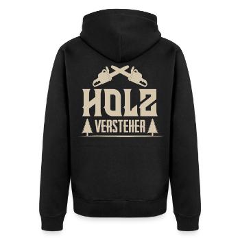 lumberjack - Unisex Premium Organic Zip Hoodie - black - Back - Nico (187cm)