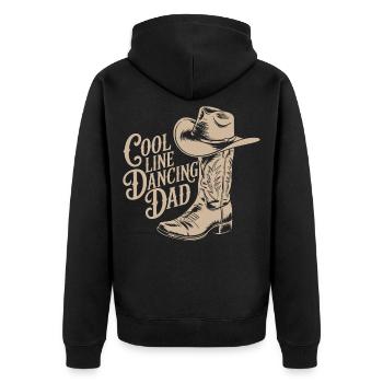Western Cowboy Motiv Design - Unisex Premium Bio Zip Hoodie - Schwarz - Hinten - Nico (187cm)