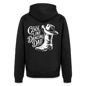 Cowboy boots with hat. Dad dancing line dancing - Unisex Premium Organic Zip Hoodie - black - Back - Nico (187cm)