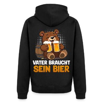 LE FUTUR PAPA A BESOIN DE SA BIÈRE Drôle - Veste à capuche bio Premium Unisexe - noir - Dos - Nico (187cm)
