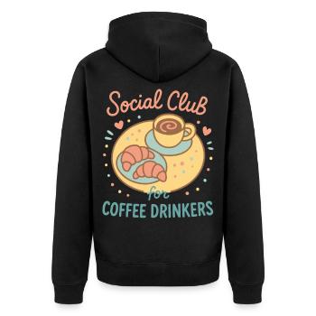 Club social pour les buveurs de café Design - Veste à capuche bio Premium Unisexe - noir - Dos - Nico (187cm)
