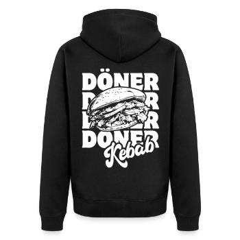 Döner Kebab - Restauration rapide - Spruch - Veste à capuche bio Premium Unisexe - noir - Dos - Nico (187cm)