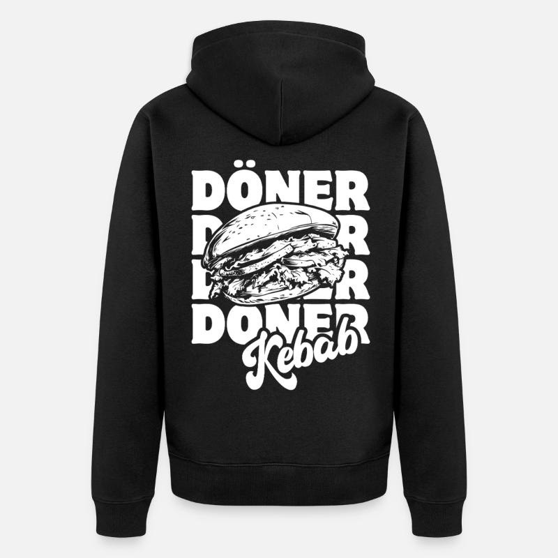 Döner Kebab - Restauration rapide - Spruch - Veste à capuche bio Premium Unisexe - noir
