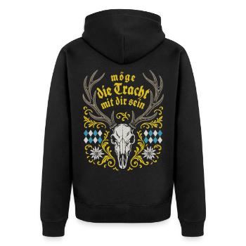 Que le costume traditionnel soit avec vous - Marquee & Fun - Veste à capuche bio Premium Unisexe - noir - Dos - Nico (187cm)