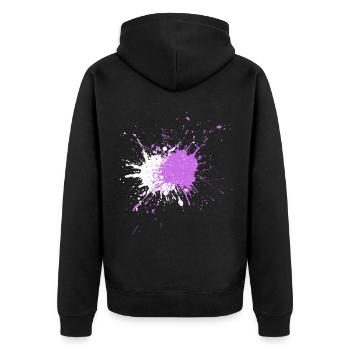 Aquarellartige Farbspritzer - Unisex Premium Bio Zip Hoodie - Schwarz - Hinten - Nico (187cm)