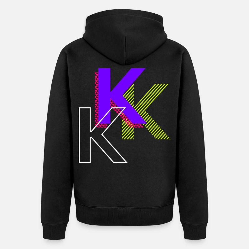 k - Conception de graffitis - Veste à capuche bio Premium Unisexe - noir