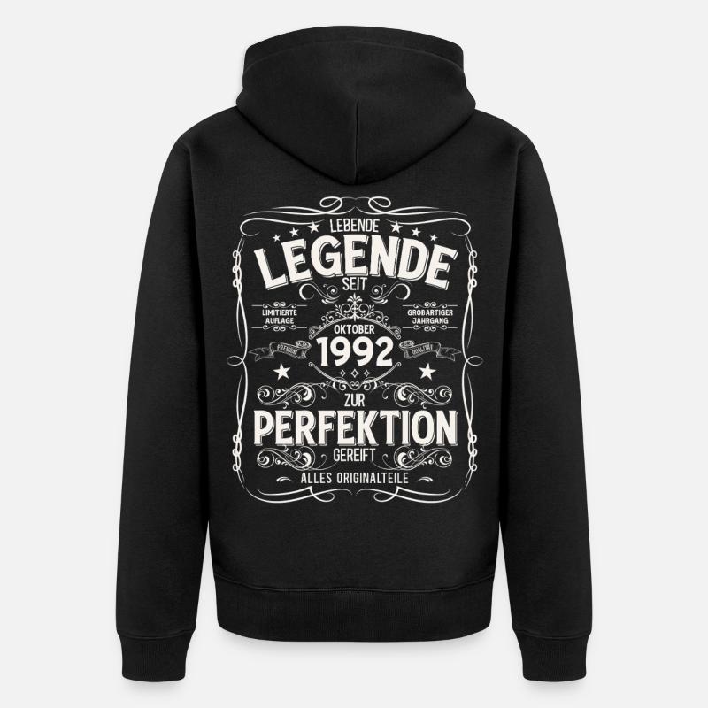 33e anniversaire Original octobre 1992 - Veste à capuche bio Premium Unisexe - noir
