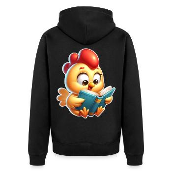 Lecture de poulet - Veste à capuche bio Premium Unisexe - noir - Dos - Nico (187cm)