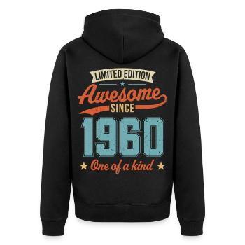 Génial depuis 1960 - Veste à capuche bio Premium Unisexe - noir - Dos - Nico (187cm)