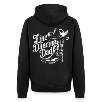 Western Dad Linedancer Design - Unisex Premium Bio Zip Hoodie - Schwarz - Hinten - Nico (187cm)