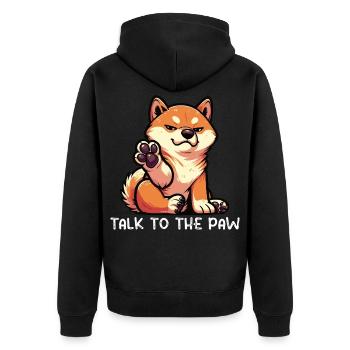 Talk to the Paw Shiba Inu Shiba owner Shiba dog - Unisex Premium Organic Zip Hoodie - black - Back - Nico (187cm)