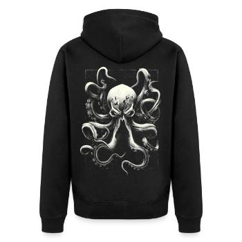 Octopuses - Unisex Premium Organic Zip Hoodie - black - Back - Nico (187cm)