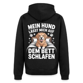 Golden Retriever Hund Hundebesitzer Hundeliebhaber - Unisex Premium Bio Zip Hoodie - Schwarz - Hinten - Nico (187cm)