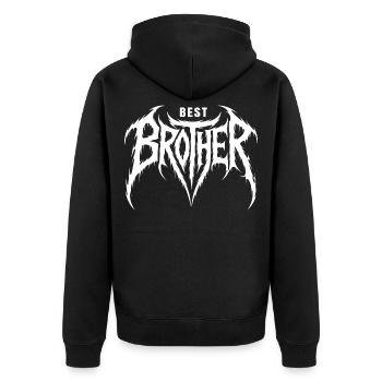 Meilleur Frère, Idéal Cadeau Idée Anniversaire - Veste à capuche bio Premium Unisexe - noir - Dos - Nico (187cm)