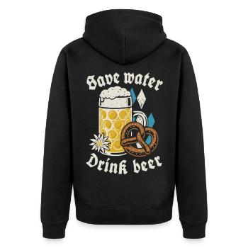 Économiser l’eau boire de la bière - Biertrinker - Spruch - Veste à capuche bio Premium Unisexe - noir - Dos - Nico (187cm)