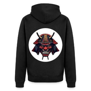 Casque de démon Oni rouge - Veste à capuche bio Premium Unisexe - noir - Dos - Nico (187cm)