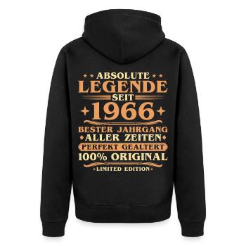 Millésime 1966 Né Millésime - 60ème anniversaire - Veste à capuche bio Premium Unisexe - noir - Dos - Nico (187cm)