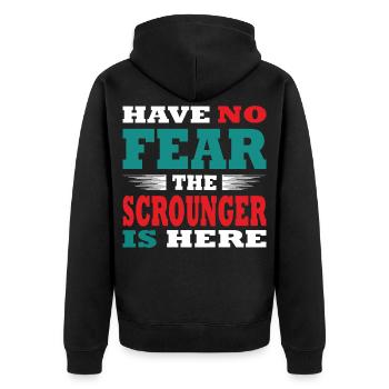 Have no Fear the Schnorrern is here Outfit - Unisex Premium Bio Zip Hoodie - Schwarz - Hinten - Nico (187cm)