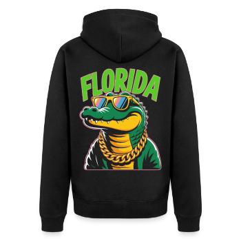 Florida Alligator - Unisex Premium Organic Zip Hoodie - black - Back - Nico (187cm)