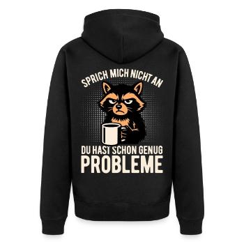 Don’t Talk To Me - Café paresseux - Veste à capuche bio Premium Unisexe - noir - Dos - Nico (187cm)