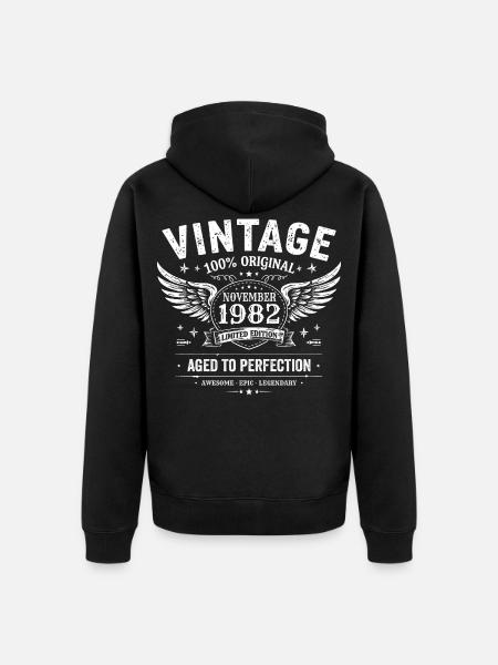 43 Years Anniversary | Birthday November 1982 - Unisex Premium Organic Zip Hoodie - black