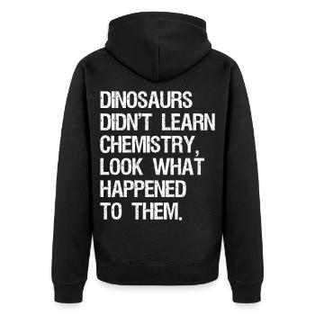 Dinosaurs Didn't Learn Computer Science Funny - Unisex Premium Organic Zip Hoodie - black - Back - Nico (187cm)