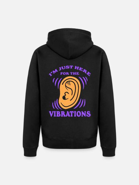 Sordo sordo solo aquí por las vibraciones - Chaqueta con capucha prémium ecológica unisex - negro