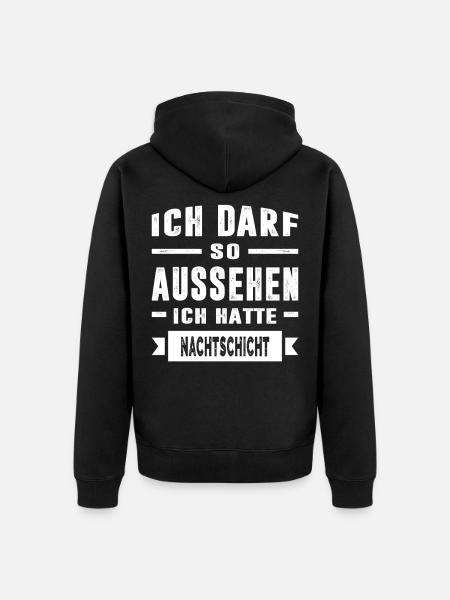 Nachtschicht Geschenk Schichtarbeit Frauen Männer - Unisex Premium Bio Zip Hoodie - Schwarz