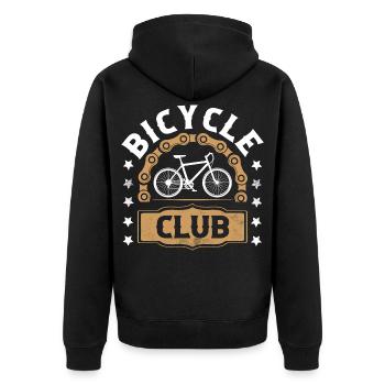 Cyclist Mountain Bike Bicycle - Unisex Premium Organic Zip Hoodie - black - Back - Nico (187cm)