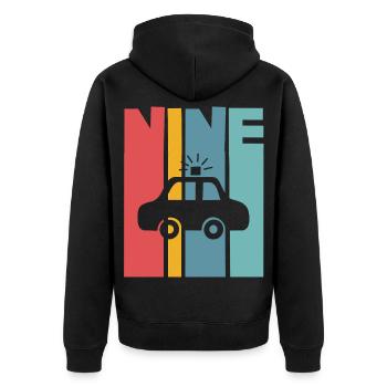 9th Birthday Police - Unisex Premium Organic Zip Hoodie - black - Back - Nico (187cm)