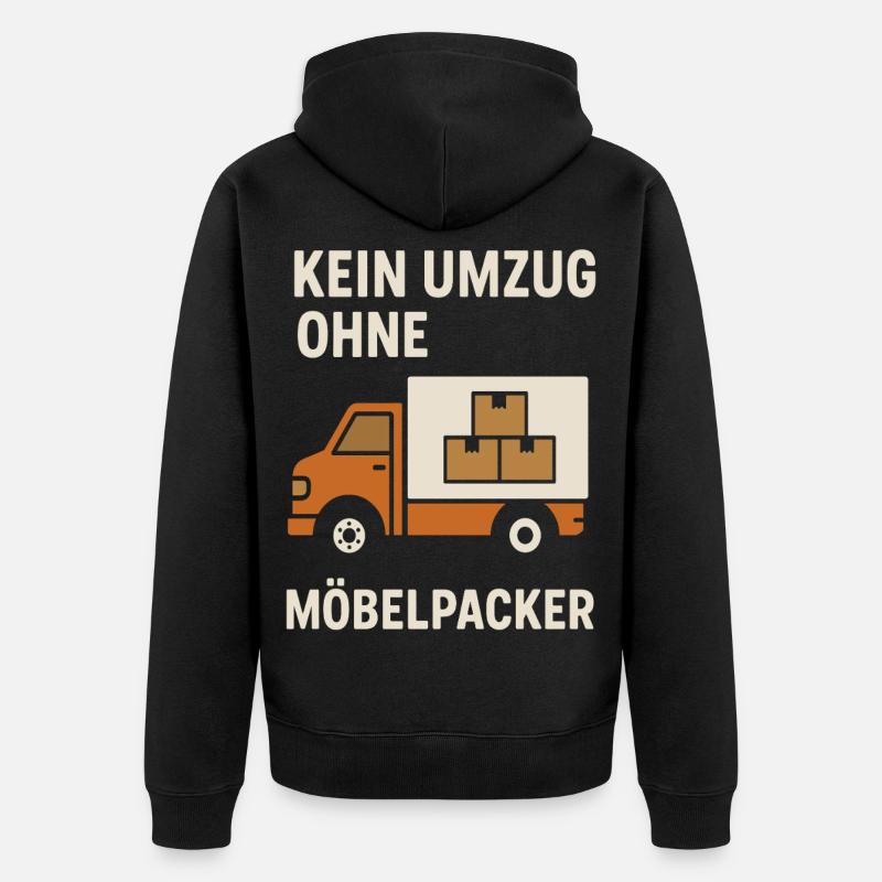 Kein Umzug Ohne Möbelpacker - Unisex Premium Bio Zip Hoodie - Schwarz