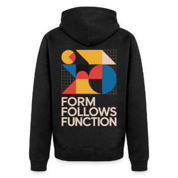 Bauhaus Form Follows Function Geometric Art - Unisex Premium Organic Zip Hoodie - black - Back - Nico (187cm)