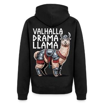 Valhalla Drame Lama - Veste à capuche bio Premium Unisexe - noir - Dos - Nico (187cm)