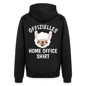 Llama - Chemise de bureau à domicile - Cadeau - Veste à capuche bio Premium Unisexe - noir - Dos - Nico (187cm)