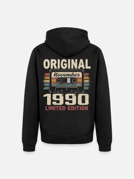 November 1990 Gift November 1990 - Unisex Premium Organic Zip Hoodie - black