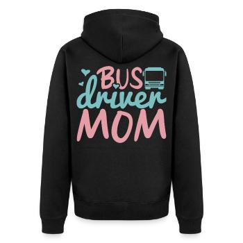 Busfahrer Mama - Unisex Premium Bio Zip Hoodie - Schwarz - Hinten - Nico (187cm)