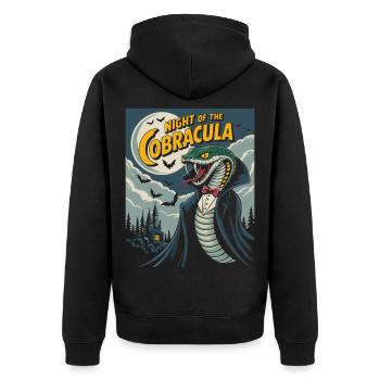 Nacht der Cobra Vampir Blutsauger Halloween  - Unisex Premium Bio Zip Hoodie - Schwarz - Hinten - Nico (187cm)
