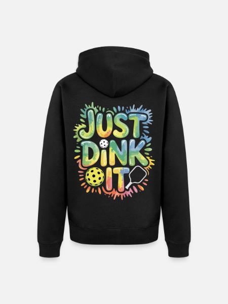 Colorful Just Dink It Shirt for Pickleball Fans - Unisex Premium Organic Zip Hoodie - black