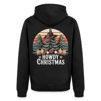 Salut Noël – Cowboy Weihnachten - Veste à capuche bio Premium Unisexe - noir - Dos - Nico (187cm)