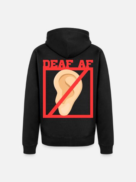 Deaf Deaf Hearing Impairment - Unisex Premium Organic Zip Hoodie - black