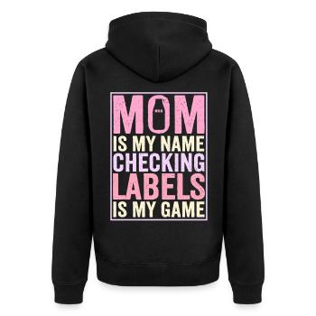 Laktoseintoleranz Laktoseintolerant Mutter - Unisex Premium Bio Zip Hoodie - Schwarz - Hinten - Nico (187cm)