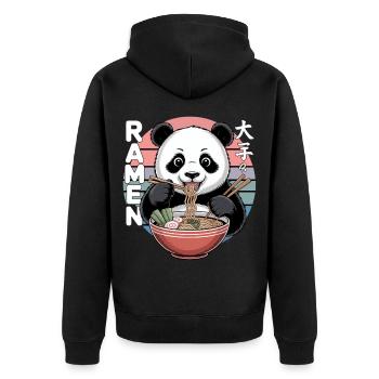 Bol à Ramen Panda Retro - Veste à capuche bio Premium Unisexe - noir - Dos - Nico (187cm)