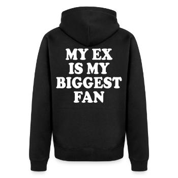Mon ex est mon plus grand fan - Veste à capuche bio Premium Unisexe - noir - Dos - Nico (187cm)