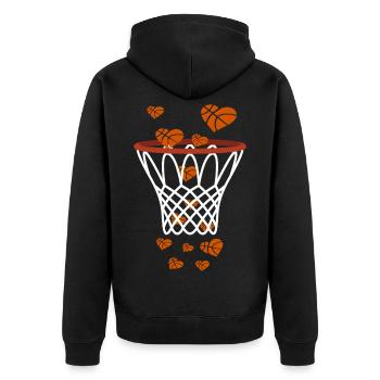 Basketball Love Hoop  - Veste à capuche bio Premium Unisexe - noir - Dos - Nico (187cm)