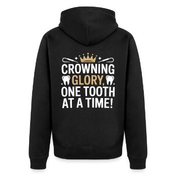 Konstruktion von Brücken für Dentallabortechniker - Unisex Premium Bio Zip Hoodie - Schwarz - Hinten - Nico (187cm)