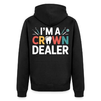 Zahntechniker Instrumentenkunst - Unisex Premium Bio Zip Hoodie - Schwarz - Hinten - Nico (187cm)